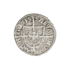 Teutonic groschen, Albrecht Hohenzollern (prince in Prussia; Grand Master; 1490–1568). Obverse: