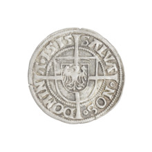 Teutonic groschen, Albrecht Hohenzollern (prince in Prussia; Grand Master; 1490–1568). Obverse:
