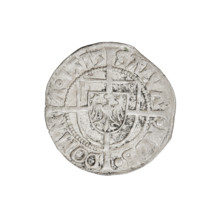 Teutonic groschen, Albrecht Hohenzollern (prince in Prussia; Grand Master; 1490–1568). Obverse: