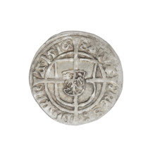 Teutonic groschen, Albrecht Hohenzollern (prince in Prussia; Grand Master; 1490–1568). Obverse: