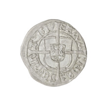 Teutonic groschen, Albrecht Hohenzollern (prince in Prussia; Grand Master; 1490–1568). Obverse: