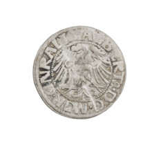 Teutonic groschen, Albrecht Hohenzollern (prince in Prussia; Grand Master; 1490–1568). Obverse: