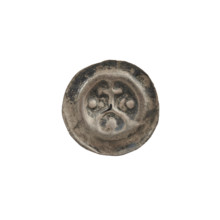 denarius - bracteate, cross on arcade I (iconographic), Richard, Anthony (1841-1894), AR mark, moon