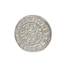 Crown half-grosz of Sigismund I the Old (King of Poland, reign 1506–1548). Obverse: royal crown;