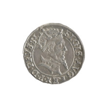 Gdansk grosz, Sigismund II Augustus (King of Poland; 1544–1572), Jagiellon dynasty; Polish coin.