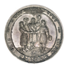 Souvenir of the Centenary of the Constitution of May 3; maker: Juliusz Kossak (1824–1899) and