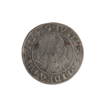 Albrecht Hohenzollern (Prince of Prussia; 1490–1568) — coin, 1534. Obverse: Prussian eagle; on its