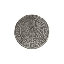 Obverse: Aw. Prussian Eagle, on its breast a crowned letter S. Along the rim, between the pearly