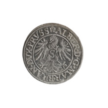 grosz, Decius, Jost Ludwik (fl. 1528–1535). Obverse: Prussian eagle; on its chest a crowned letter