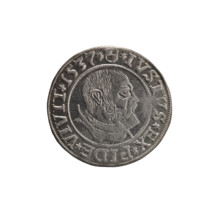 Obverse: Prussian eagle, on its chest a crowned letter S. On the rim between the pearl borders an