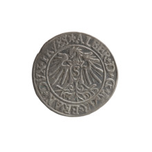 Obverse: Prussian eagle; on its chest a crowned letter S. On the rim between pearl borders an