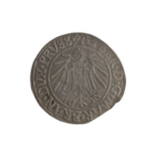 Obverse: Prussian eagle; on its chest a crowned letter S. In the rim between the pearl borders an