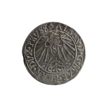 grosz; Schilling, Maciej; R0 (rarity). Albrecht Hohenzollern (Prince of Prussia; 1490–1568).