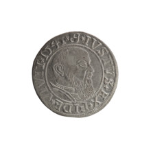 Albrecht Hohenzollern (Prince of Prussia; 1490–1568) — obverse: Prussian eagle, on its chest the