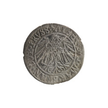 Albrecht Hohenzollern (Prince of Prussia; 1490–1568) — obverse: Prussian eagle, on its chest the