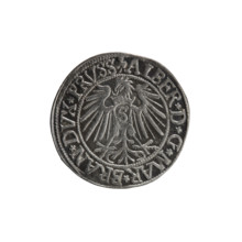 grosz, Straub (Strawb), Heinrich, R0 (rarity); eagles, Hohenzollern (coat of arms); male busts in
