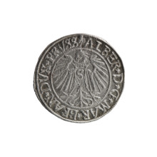 Heinrich Straub (Strawb) grosz, R0 (rarity). Albrecht Hohenzollern (Prince of Prussia; 1490–1568).