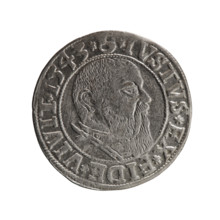 Albrecht Hohenzollern (Prince of Prussia; 1490–1568) — obverse: Prussian eagle, on its chest the