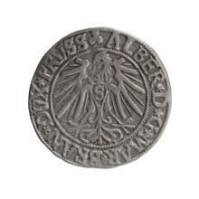 grosz, Schilling, Maciej, R0 (rarity), Albrecht Hohenzollern (Prince of Prussia; 1490–1568) —