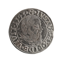 Albrecht Hohenzollern (Prince of Prussia; 1490–1568) — obverse: Prussian eagle with crowned letter