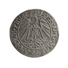 grosz, Schilling, Maciej, R0 (rarity), Albrecht Hohenzollern (Prince of Prussia; 1490–1568) —
