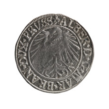 Grosz; Schilling; Maciej. R0 (rarity). 1543. Ducal Prussia (1525–1701), Königsberg. Coin (diameter