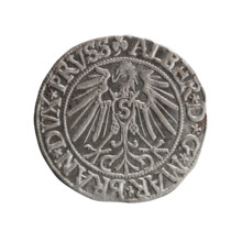 Albrecht Hohenzollern (Prince of Prussia; 1490–1568) — grosz, Schilling, Maciej, R0 (rarity). Ducal