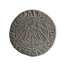 grosz, Schilling, Maciej, R0 (rarity), Albrecht Hohenzollern (Prince of Prussia; 1490–1568) —