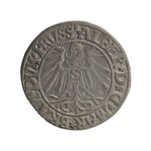 grosz, Schilling, Maciej, R0 (rarity), Albrecht Hohenzollern (Prince of Prussia; 1490–1568) -