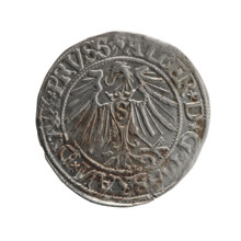 grosz, Schilling, Maciej, R3 (rarity), Albrecht Hohenzollern (Prince of Prussia; 1490–1568) -
