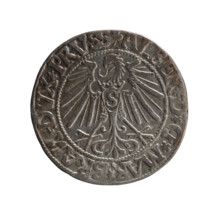 grosz; publisher: Schilling, Maciej; engraver: Decjusz, Jost Ludwik (fl. 1528–1535); rarity R0.