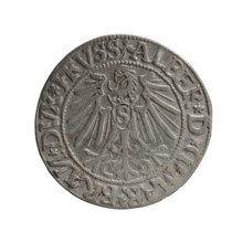 grosz; Schilling, Maciej, publisher; Decjusz, Jost Ludwik (fl. 1528–1535); R0 (rarity); eagles;