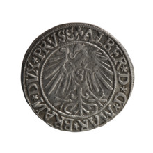 grosz; Schilling, Maciej, publisher; Decjusz, Jost Ludwik (fl. 1528–1535); R0 (rarity); eagles;
