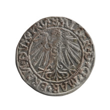 grosz; Schilling, Maciej, publisher; Decjusz, Jost Ludwik (fl. 1528–1535); R0 (rarity); Albrecht