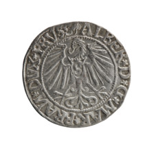 grosz, Decius, Jost Ludwik (fl. 1528–1535); Schilling, Maciej, publisher. 1544. Ducal Prussia
