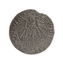 grosz; Schilling, Maciej, publisher; Decjusz, Jost Ludwik (fl. 1528-1535); R0 (rarity); eagles;