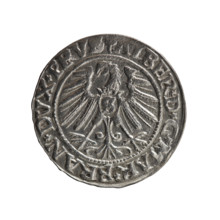 Albrecht Hohenzollern (Prince of Prussia; 1490–1568) — grosz, 1546. Obv.: Prussian eagle; on its