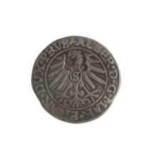 grosz; maker: Schilling, Maciej; material: coin; denomination: grosz; subject: Prussian eagle on