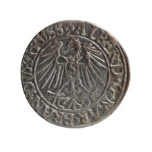 Albrecht Hohenzollern (Prince of Prussia; 1490–1568) — coin, 1546. Obverse: Prussian eagle; on its