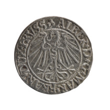 Albrecht Hohenzollern (Prince of Prussia; 1490–1568) — coin (1546). Obverse: Prussian eagle with