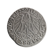 grosz, Schilling, Maciej, Albrecht Hohenzollern (Prince of Prussia; 1490-1568) - iconography,