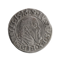 grosz, Schilling, Maciej, Albrecht Hohenzollern (Prince of Prussia; 1490–1568) - iconography,