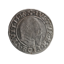 grosz, Schilling, Maciej, Albrecht Hohenzollern (Prince of Prussia; 1490–1568) — iconography: