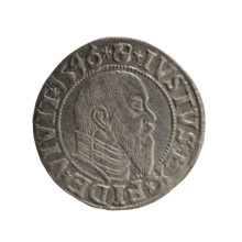 Albrecht Hohenzollern (Prince of Prussia; 1490–1568) — obverse: Prussian eagle, on its chest a
