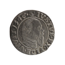 grosz, Schilling, Maciej, Albrecht Hohenzollern (Prince of Prussia; 1490–1568) — iconography: