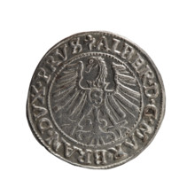 Albrecht Hohenzollern (Prince of Prussia; 1490–1568) — coin (Ducal Prussia, 1546), obverse: