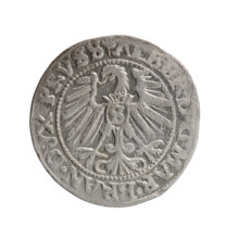 grosz; Schilling, Maciej; Albrecht Hohenzollern (Prince of Prussia; 1490–1568). Iconography: