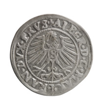 grosz; Schilling; Maciej; eagles; Hohenzollern (coat of arms); male busts in armor; Albrecht