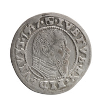 grosz, Schilling, Maciej; eagles; Hohenzollern (coat of arms); male busts in armor; Albrecht