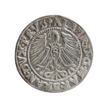 Grosz, Schilling, Maciej. Albrecht Hohenzollern (Prince of Prussia; 1490–1568). Coin (Ducal
